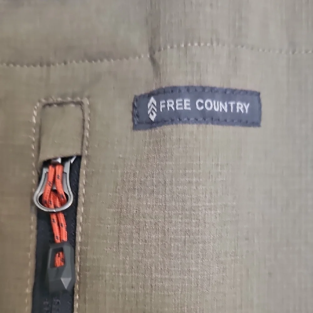 NWT Free Country Stretch Rip Stop Mens Outdoor Vest W Zip Pockets Sz. S